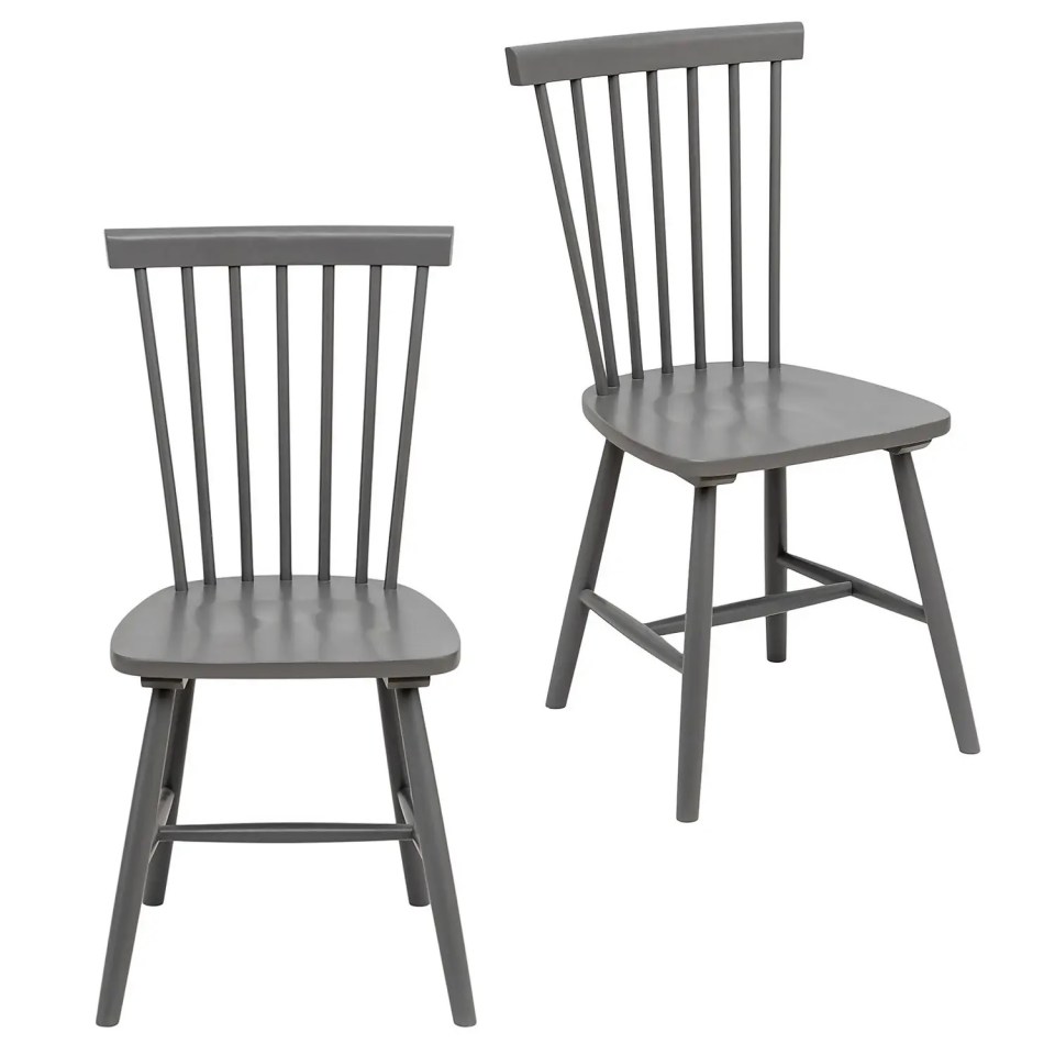 This set of charcoal spindle chairs is down from £130 to £91 at Homebase