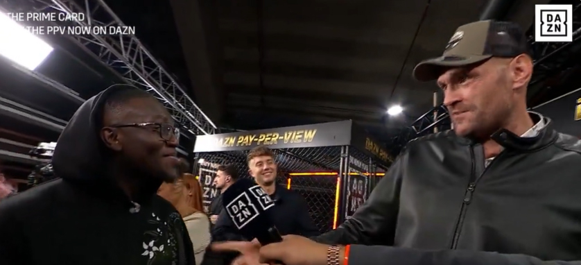 Deji was left speechless as Fury praised him backstage at Misfits