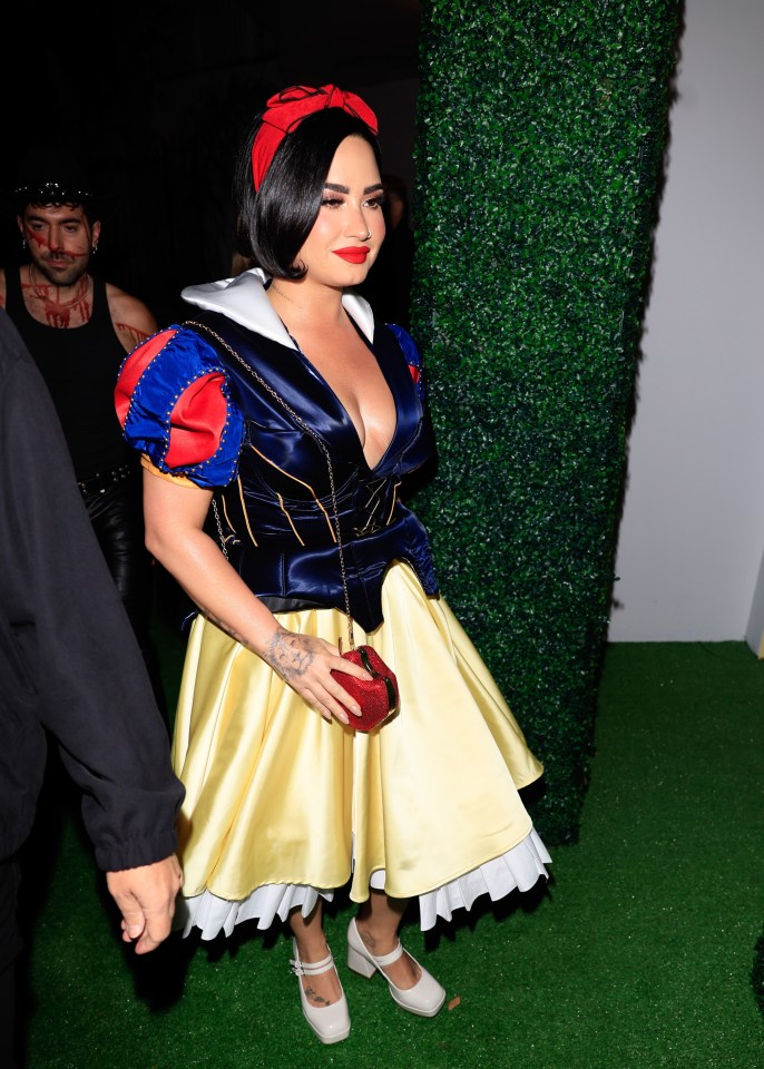 Demi Lovato is seen arriving to Vas Morgan and Michael Braun’s Halloween Party