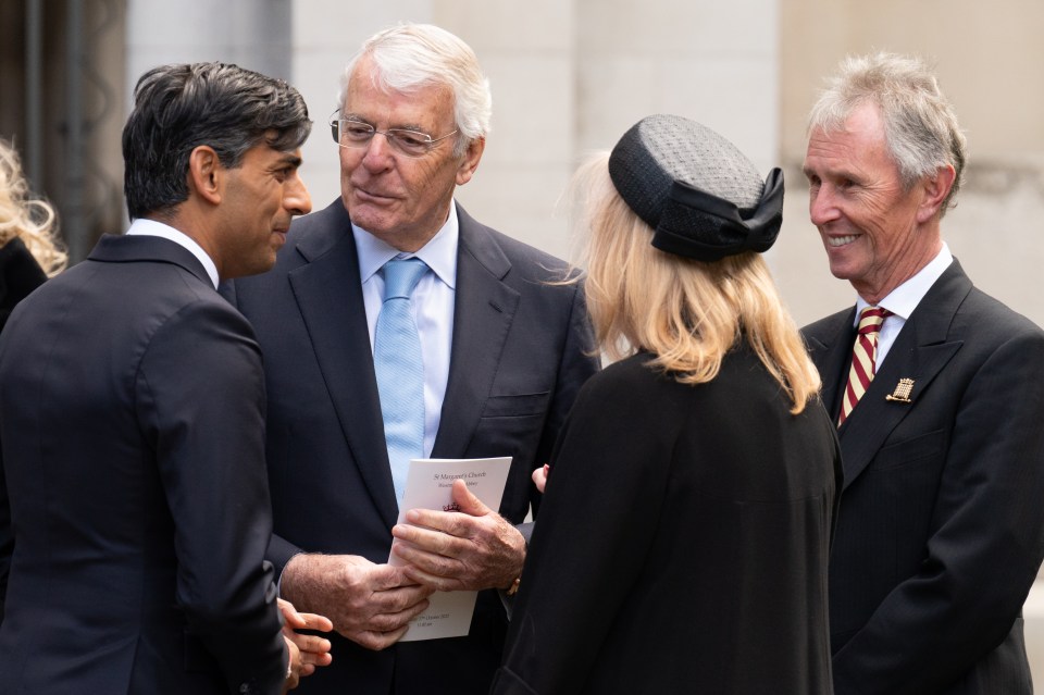 Rishi Sunak with Sir John Major and Tory MP Nigel Evans