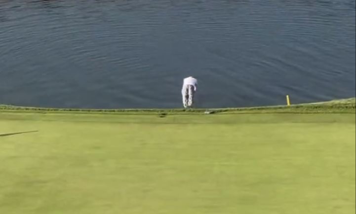 Fans loved 'Colonel Sanders' after he dived into the lake after Team Europe's Ryder Cup win