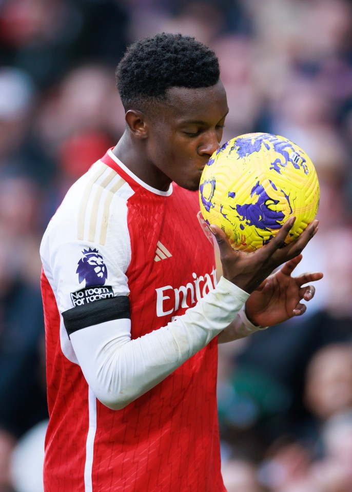 Nketiah sealed his hat-trick with a world-class strike