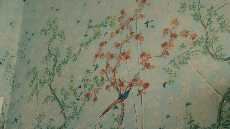 The hand-painted wallpaper preferred by Emma