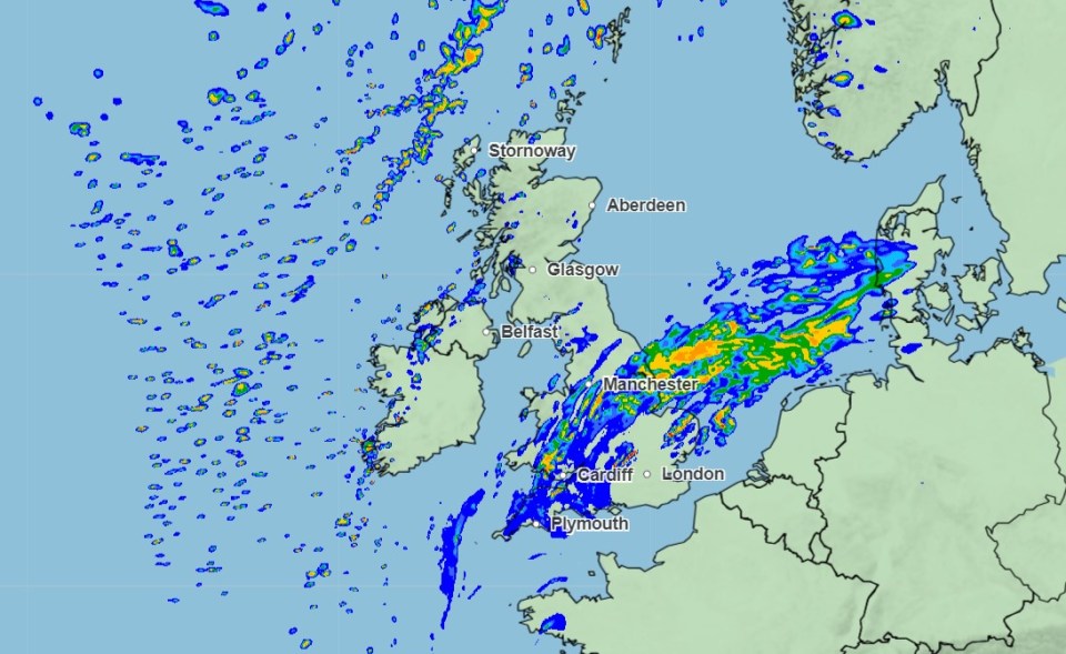 Thundery conditions are expected for much of the UK today