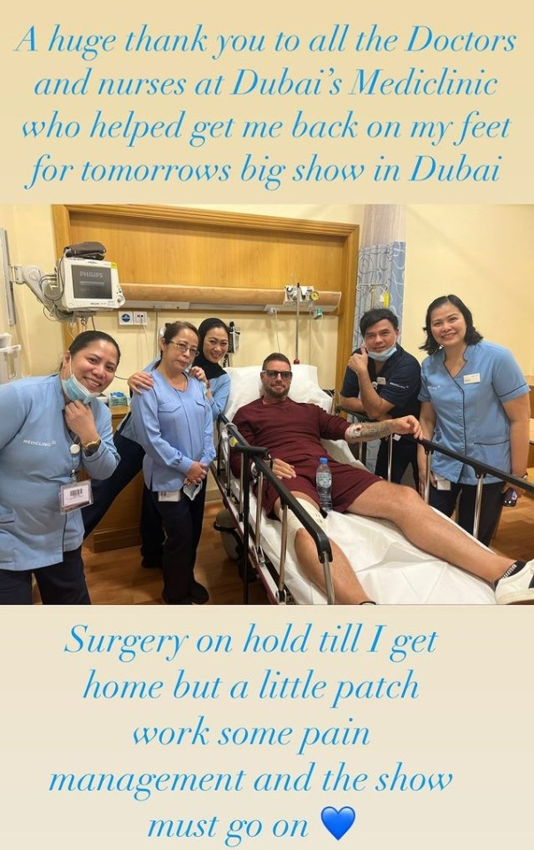 Keith Duffy is in hospital in Dubai