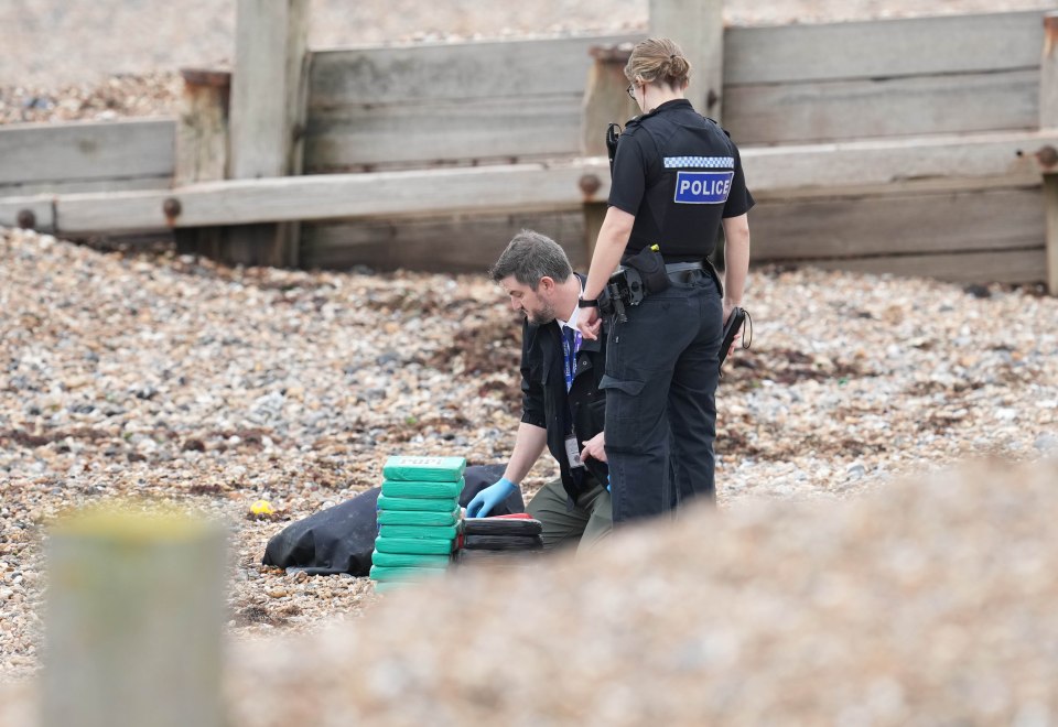 The cocaine, found on Ferring beach in West Sussex, is thought to be part of a consignment that smugglers dumped in the Solent