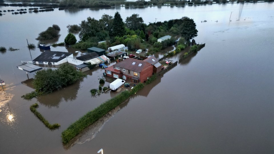 Homes in the Allerton Bywater area between Leeds and Castleford were submerged