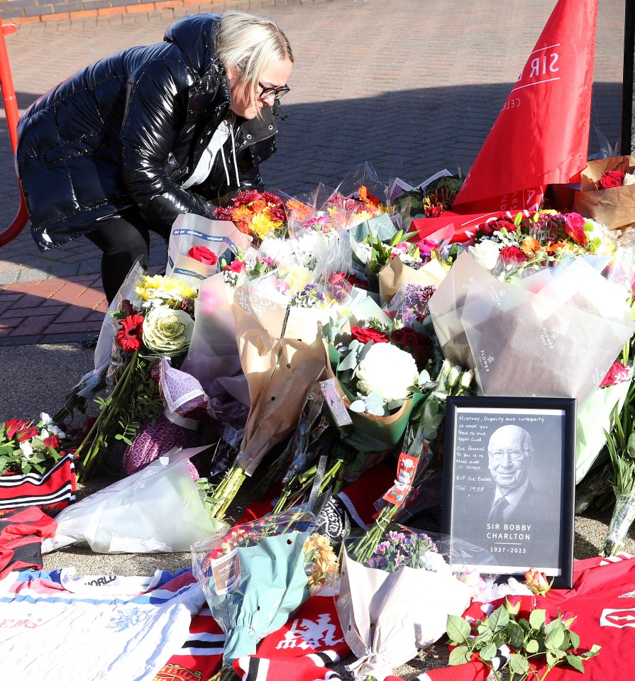 Flowers were left outside the Theatre of Dreams