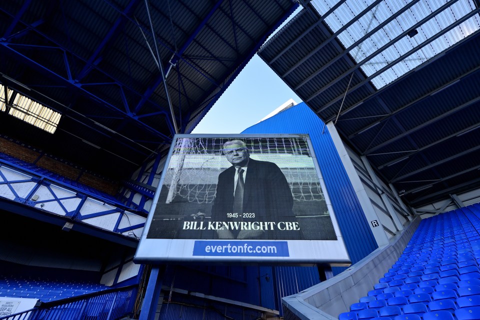 Goodison Park has paid tribute to Bill Kenwright, who died this week