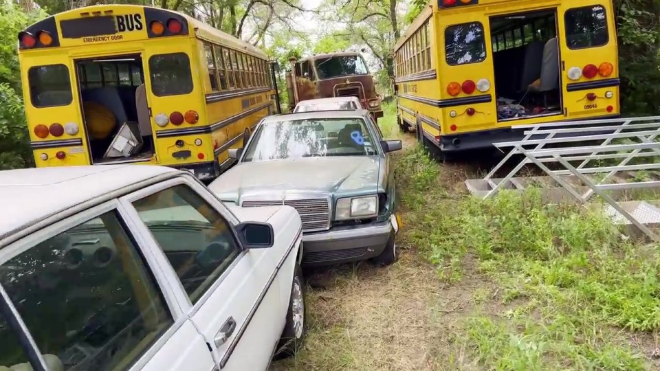 There were even two school buses among the haul