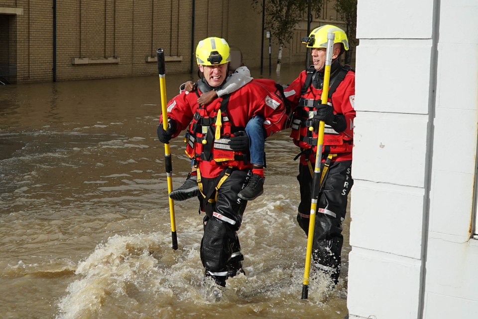 Nearby streets in the town centre had also flooded