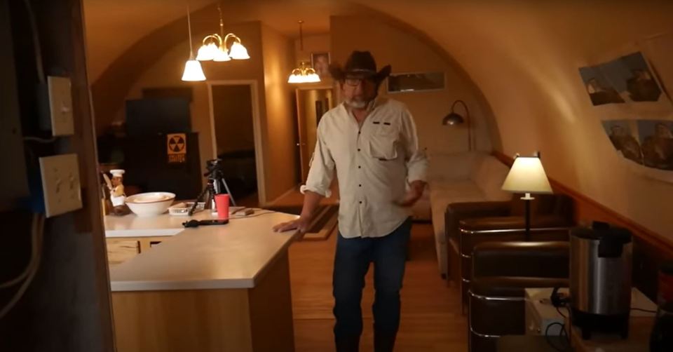 He also turned one space in the bunker into an open plan dining area and kitchen