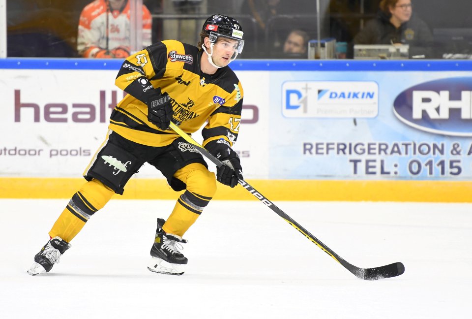 Johnson in action for the Nottingham Panthers this season