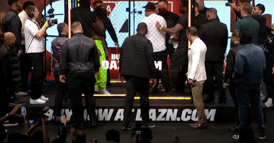 John Fury punched a cage after his son Tommy faced off with KSI ahead of their fight