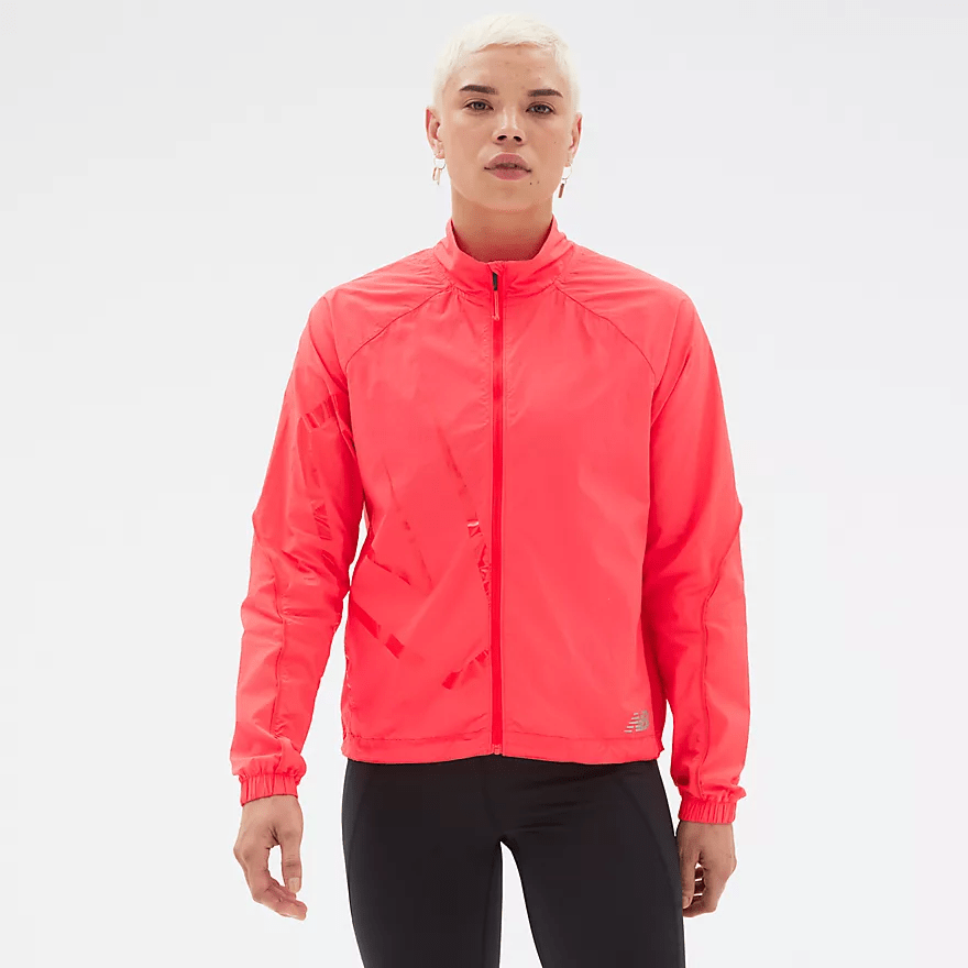 People won't miss you in this neon pink jacket from New Balance