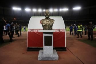 The statue was situated just yards from the pitch