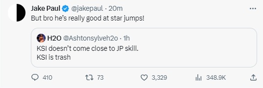 Jake Paul mocked KSI on X (formerly Twitter)