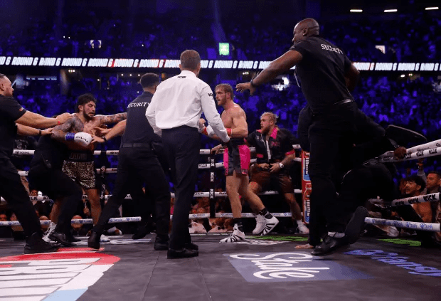 There was chaos at the end of Logan Paul's fight with Dillon Danis