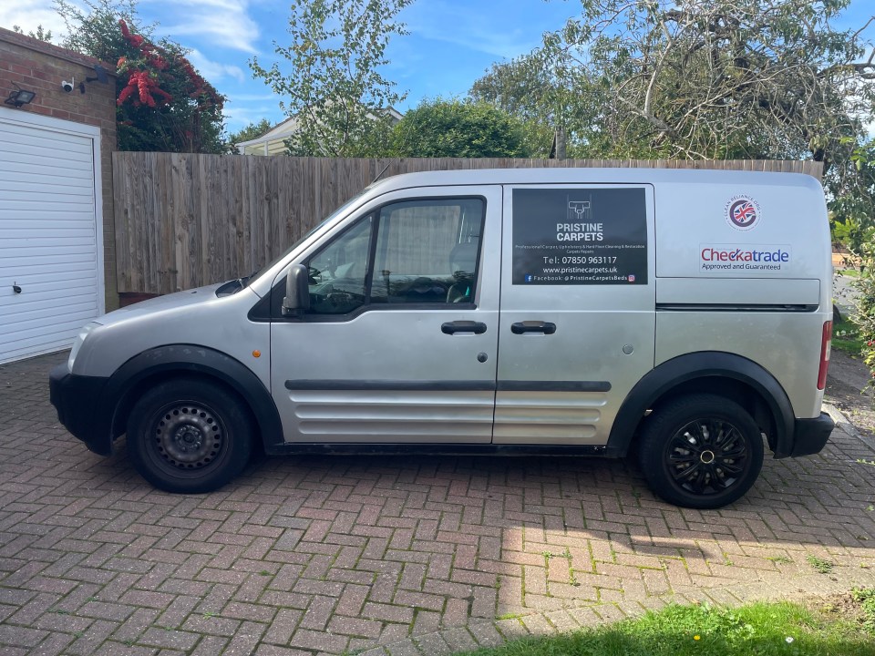 Russell's battered old van has done 100,000 miles