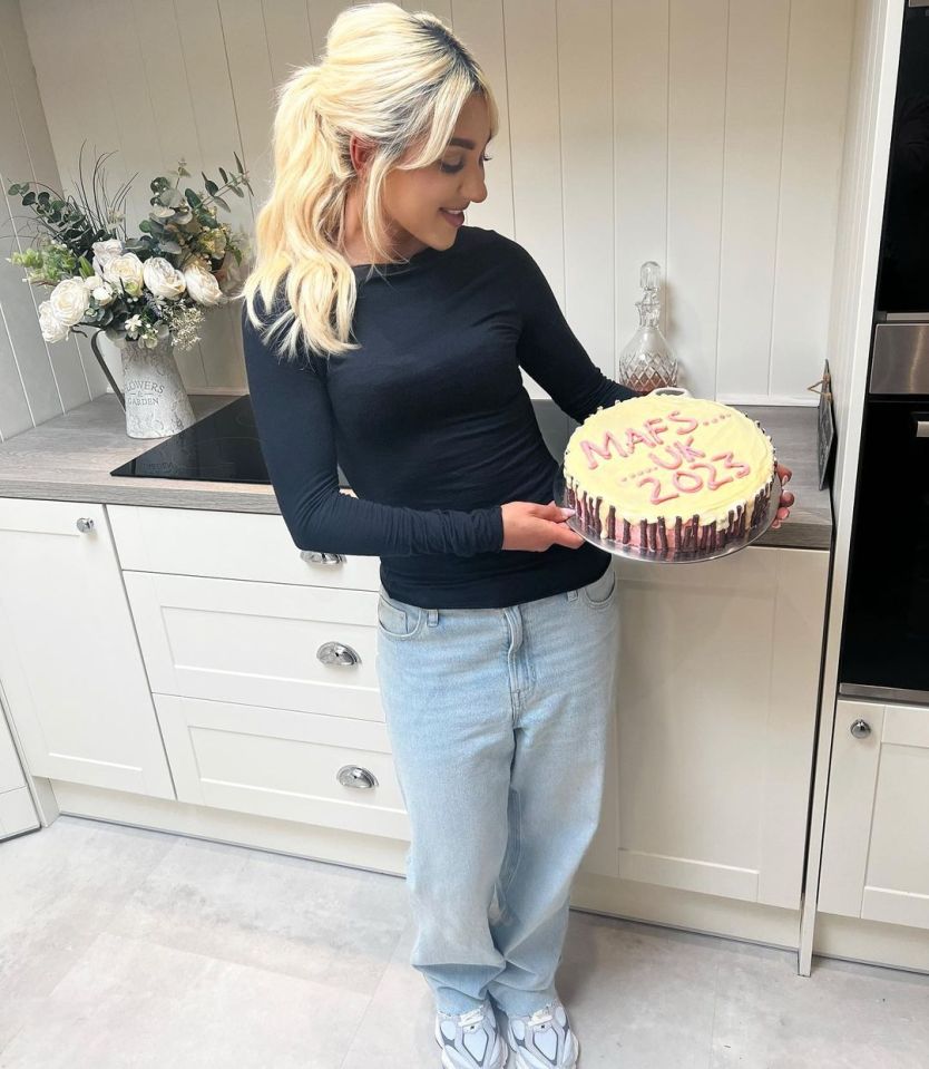 Bianca Petronzi shows off her baking skills in the kitchen