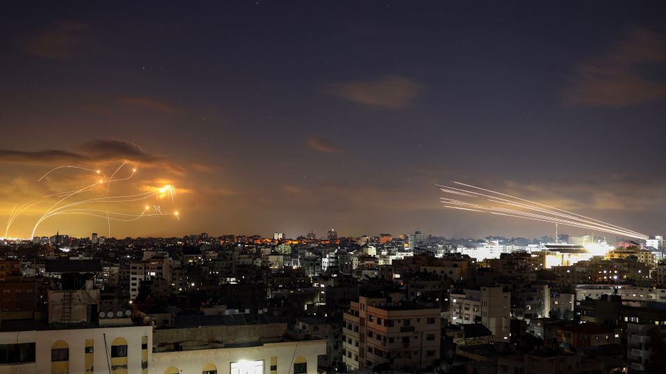 Smoke rises after Israeli strikes on the port of Gaza City overnight