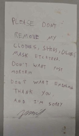 A note found on Chail when he was arrested