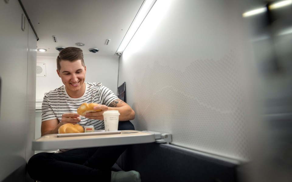 Breakfast options are available to book on the trains