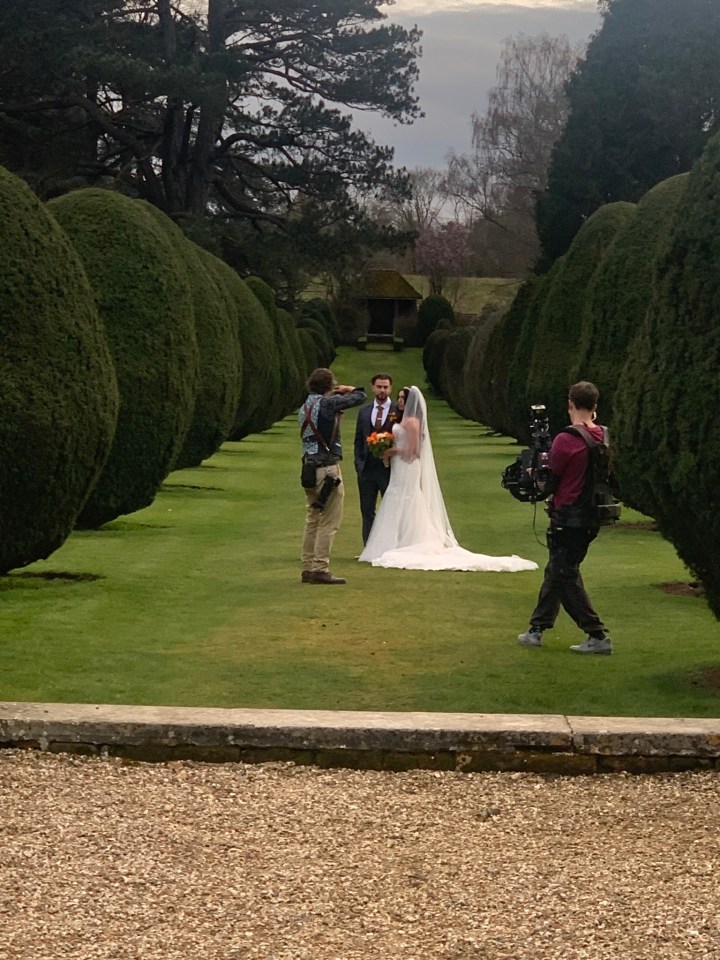 Katie watched the newlyweds' photoshoot