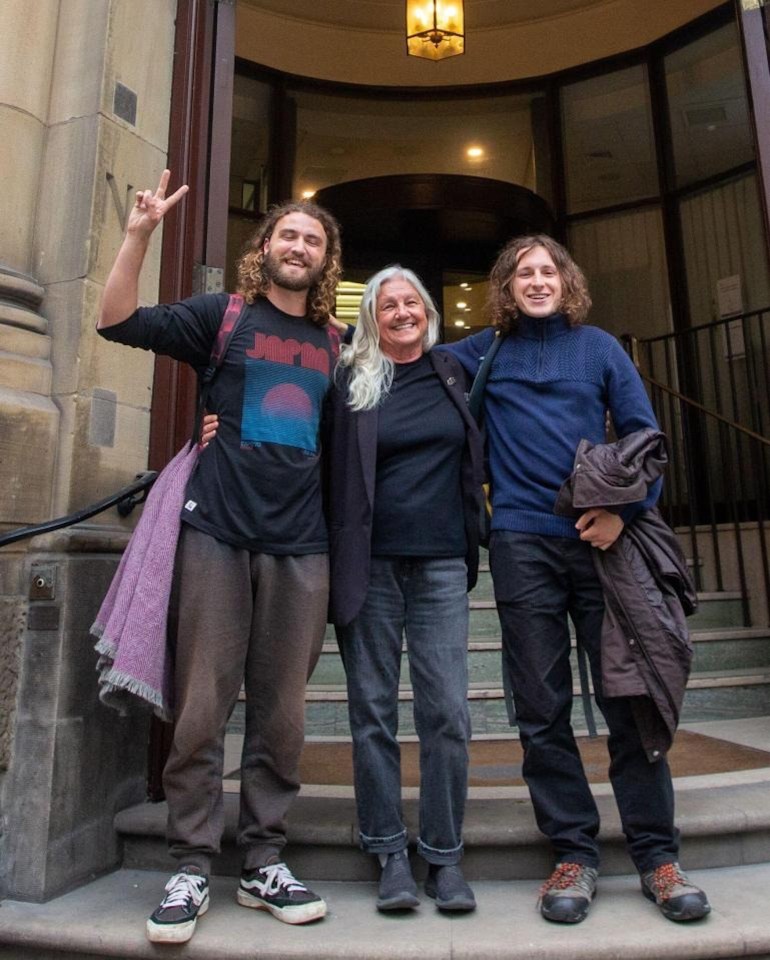 Grinning Just Stop Oil protesters (l-r) Jacob Bourne, Judit Murray and Daniel Knorr, were found guilty of disrupting the Ashes Test at Lord’s but avoided jail