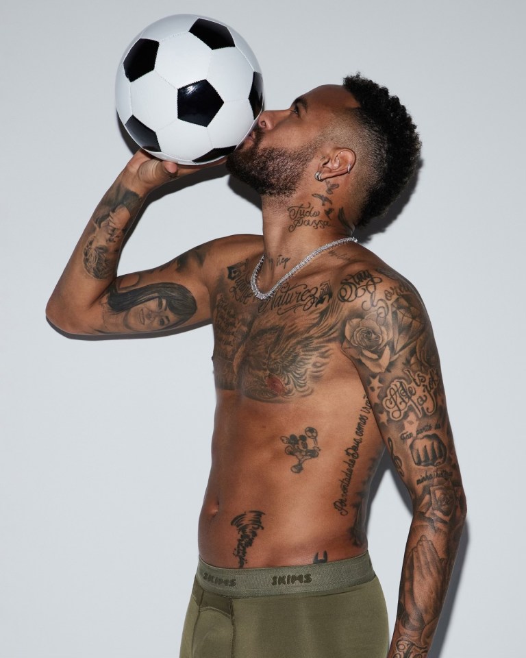 Neymar posed in coloured boxers