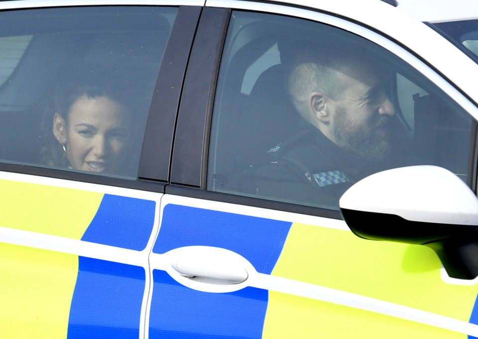 The star was  also seen in a police car for the TV series