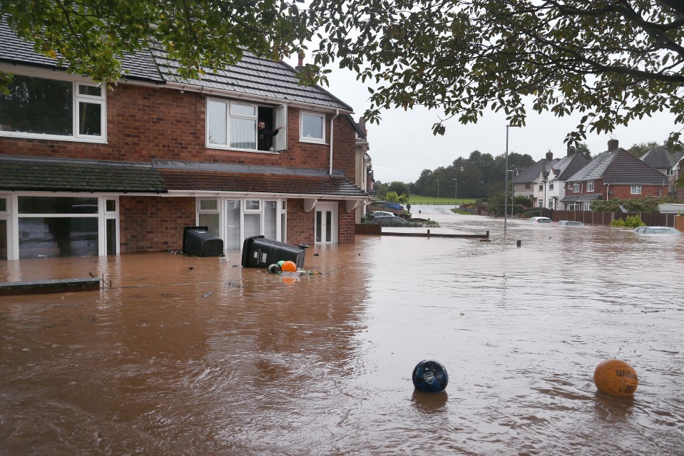 Homes have been flooded out in Hucknall, Nottinghamshire