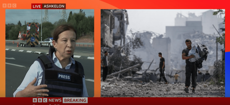 Chief International Correspondent Lyse Doucet who was reporting live from Ashkelon, just three miles away from Gaza