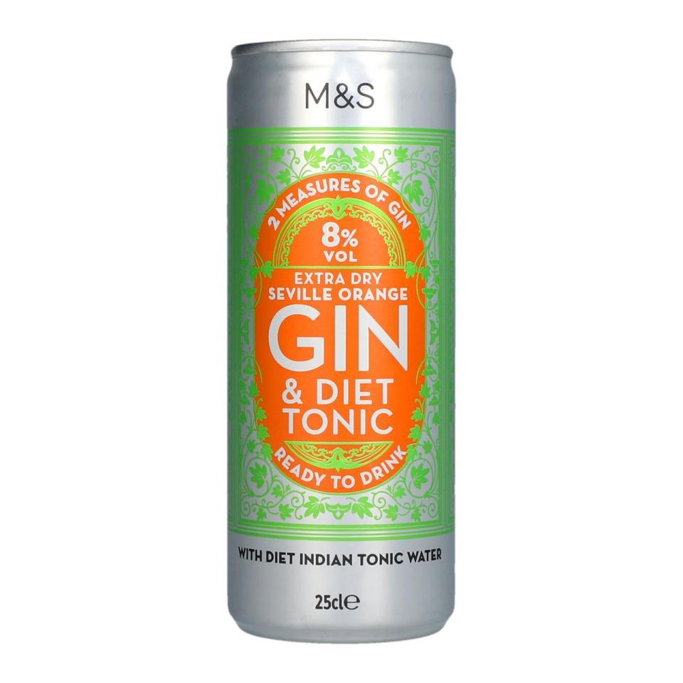 The M&S Seville Orange Gin & Diet Tonic is low in calories