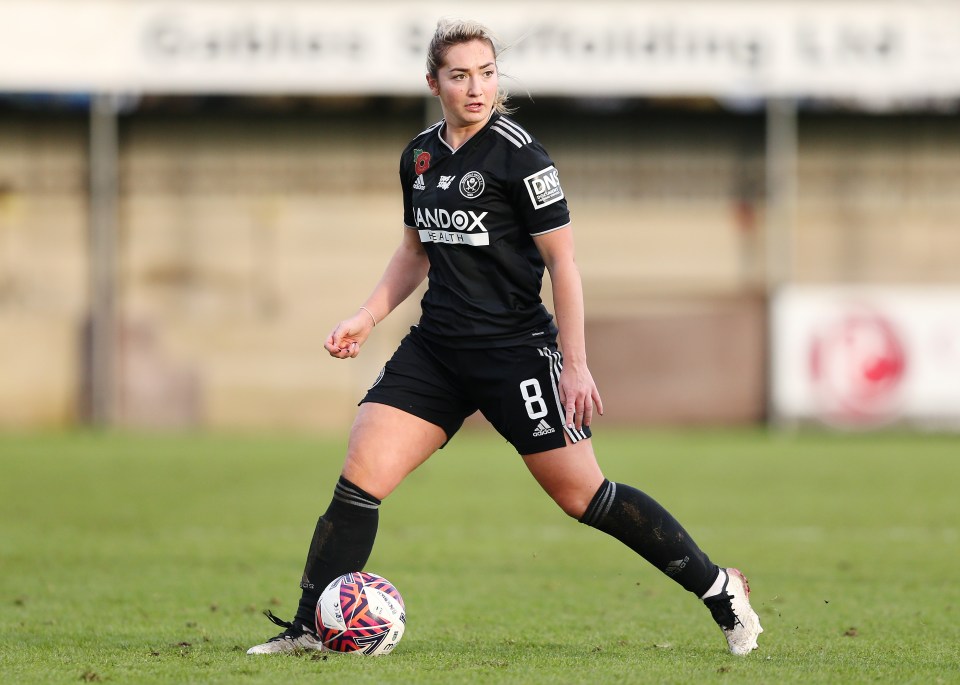 Maddy in action during an FA Cup match against between Blackburn Rovers in December 2021