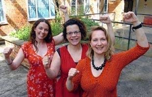 Sabrina (middle) suffered from alcoholism and was overweight before running