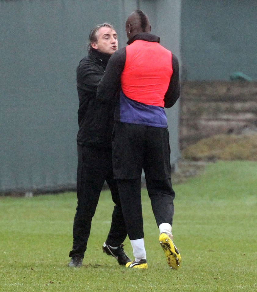 Roberto Mancini and Mario Balotelli had a fiery relationship during their time at Man City