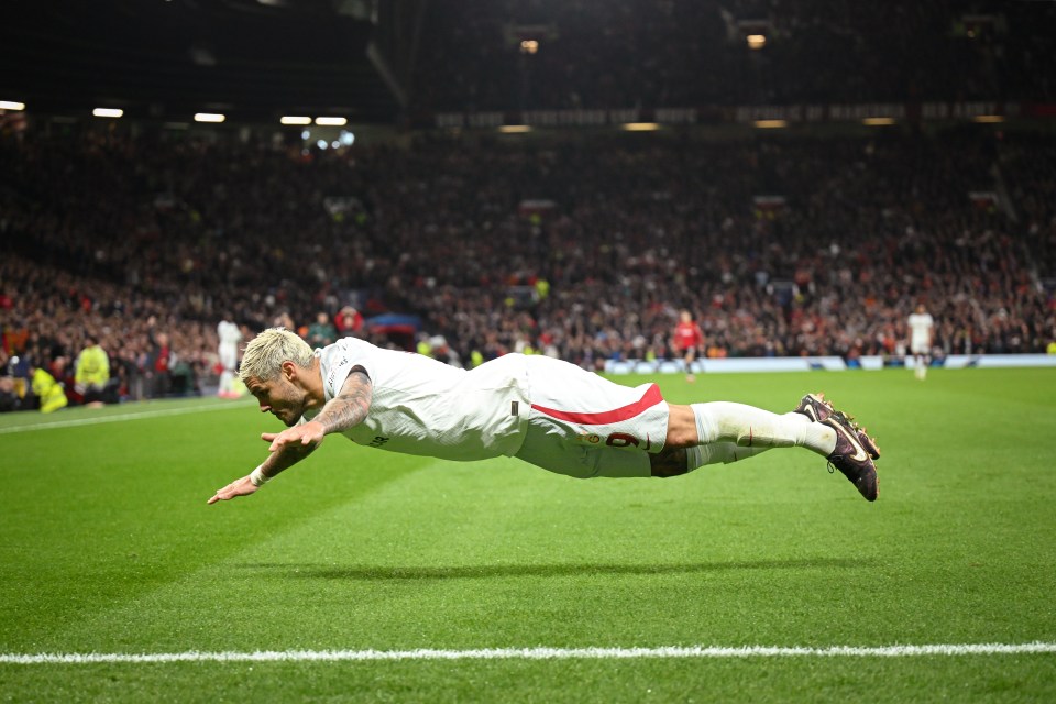 Icardi celebrates by diving to the turf