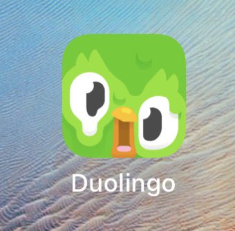 In 2023 the Duolingo app icon changed to a 'melting' look