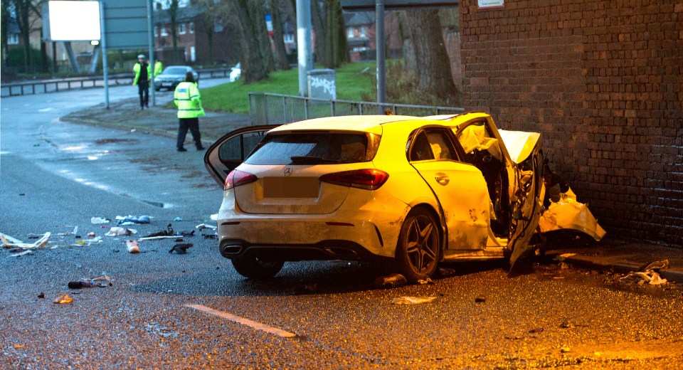 His Mercedes lurched across the road before smashing into a railway bridge on January 10 last year