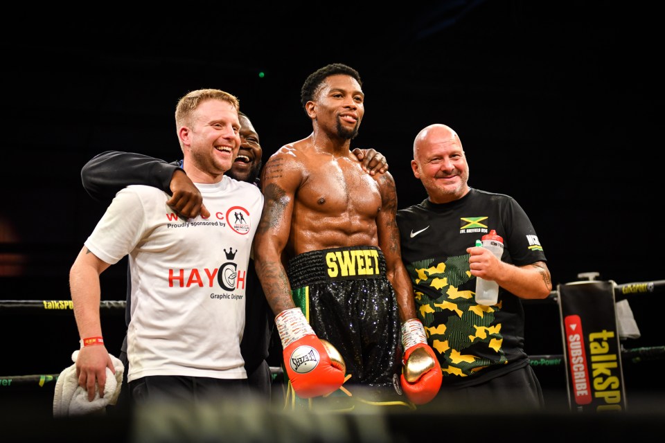 Naphtali Nembhard won his professional boxing debut in his Sheffield hometown complete with six-pack