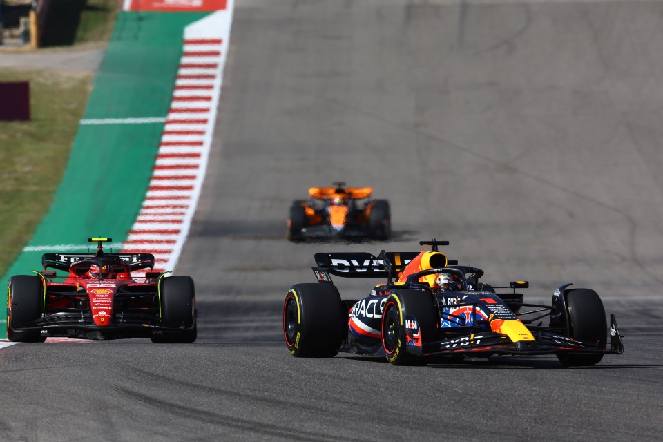 Carlos Sainz at one stage threatened to derail Verstappen