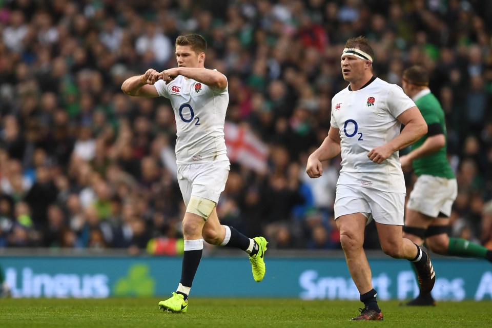 Owen Farrell shows off his famous 'JJ' celebration