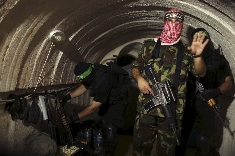 A Palestinian fighter from the Izz el-Deen al-Qassam Brigades, the armed wing of Hamas, in the network in 2014