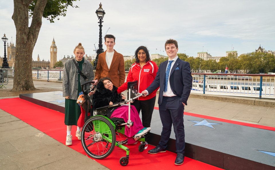 Charlotte Regan, Greta McMillan, Parker Dawes, Gurinder Chadha and Ross Wilders on The Walk of Stars