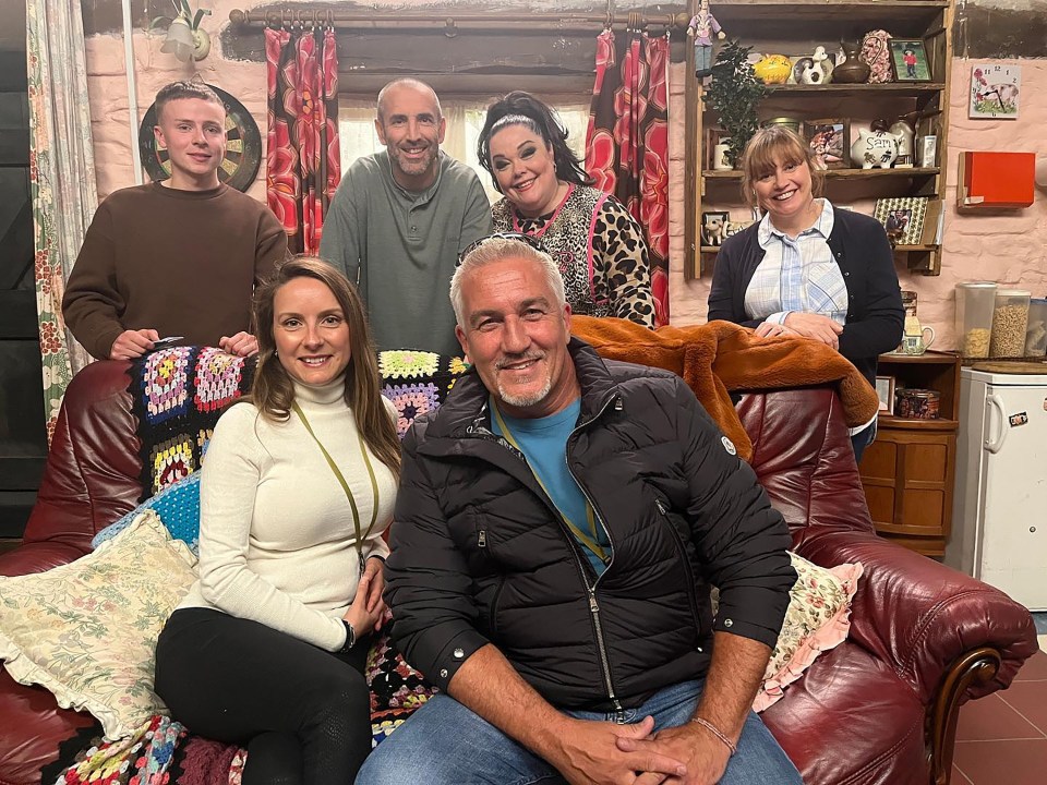 Paul Hollywood and new wife Melissa mingle with the Dingles on the set of Emmerdale