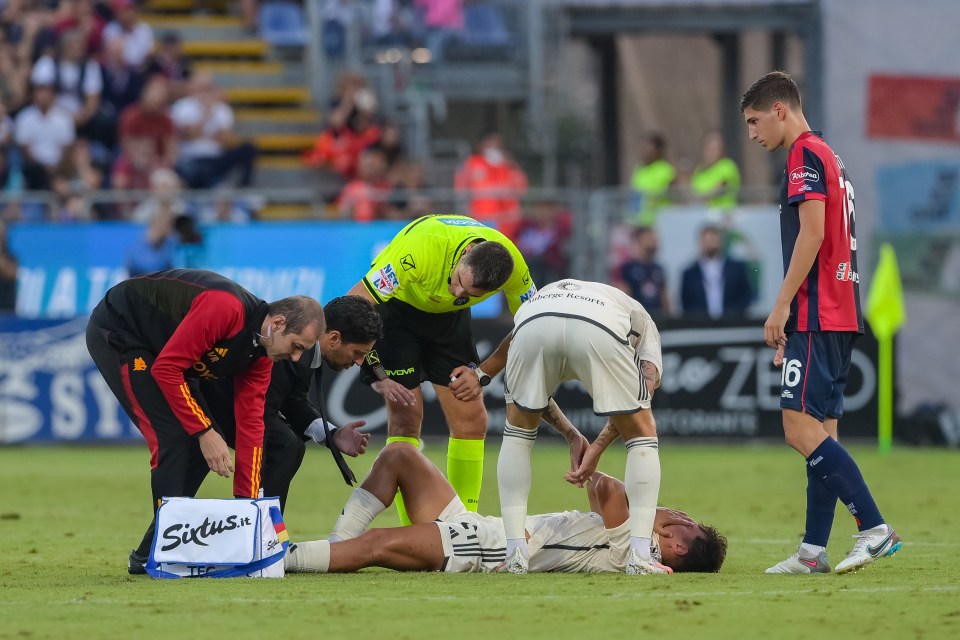 Roma star Paulo Dybala broke down in tears after suffering another injury