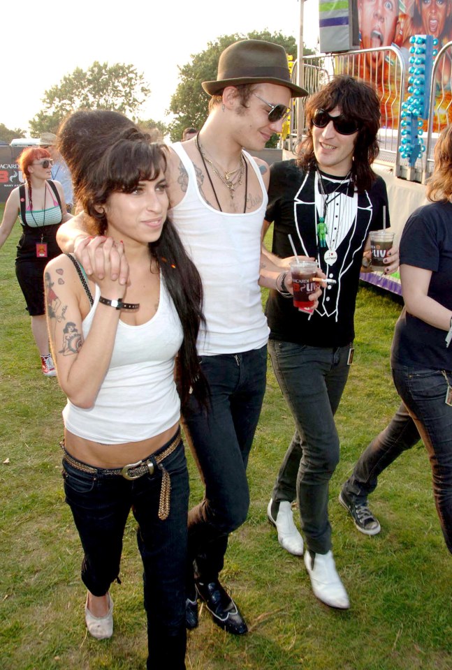 Noel pictured with the late Amy Winehouse and husband Blake Fielder-Civil