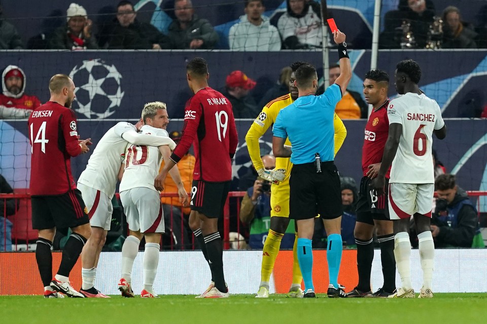 Casemiro was shown a fatal red card late on