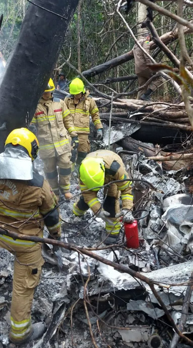 Firefighters struggled to get to the burning crash site and only arrived four hours after the jet plummeted